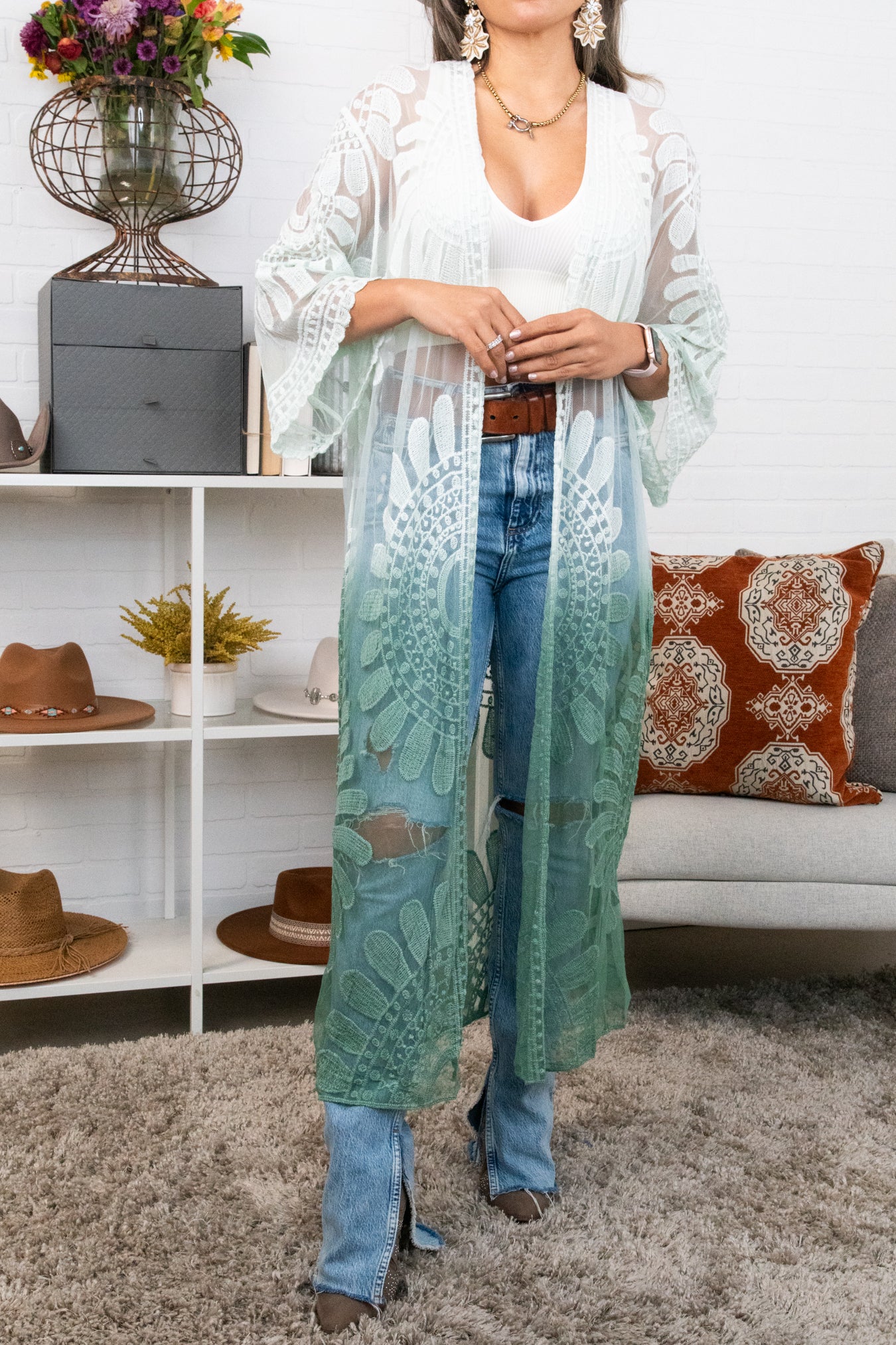 Ombre Bohemian Lace Kimono