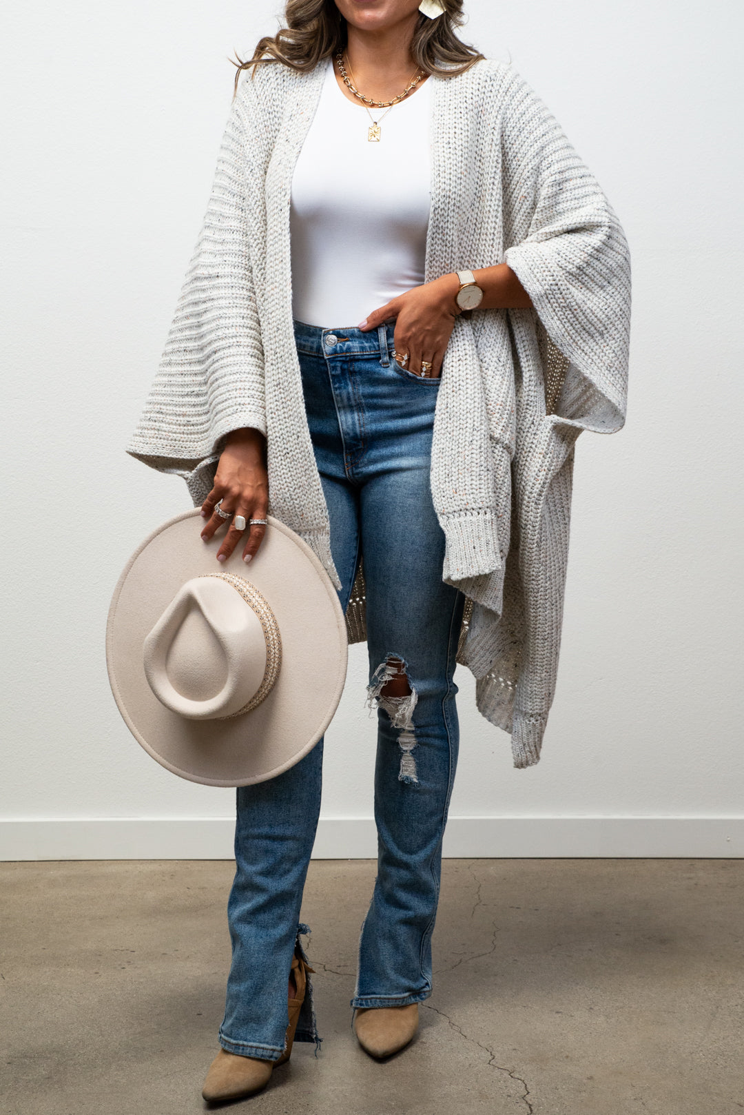 Jasmine Chunky Ribbed Knit Pocket Cardi