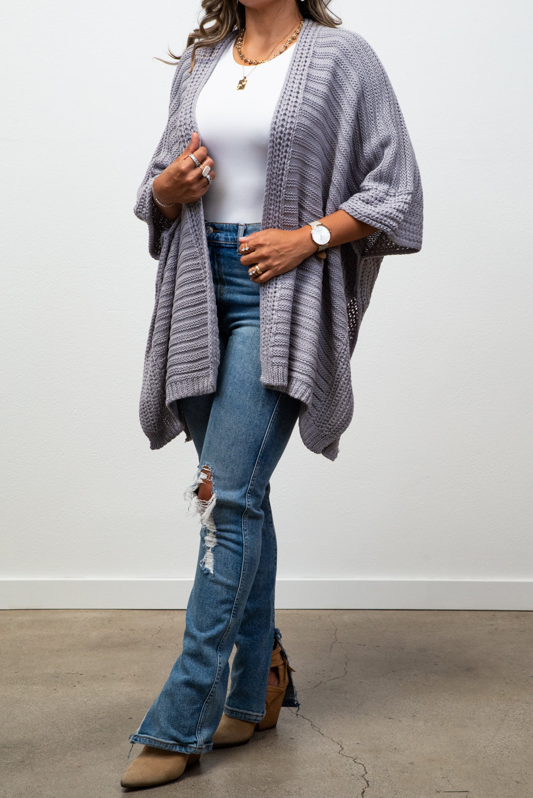 Emma Ribbed Knit Ruana