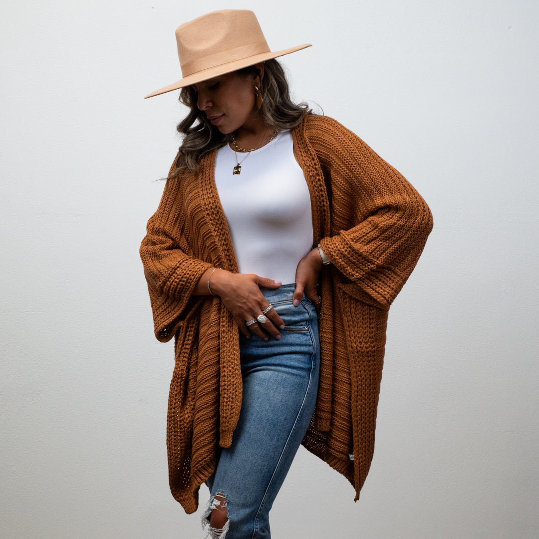 Emma Ribbed Knit Ruana