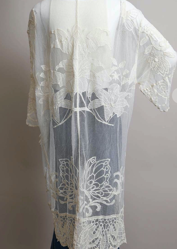 Zoe Butterfly Embroidered Kimono