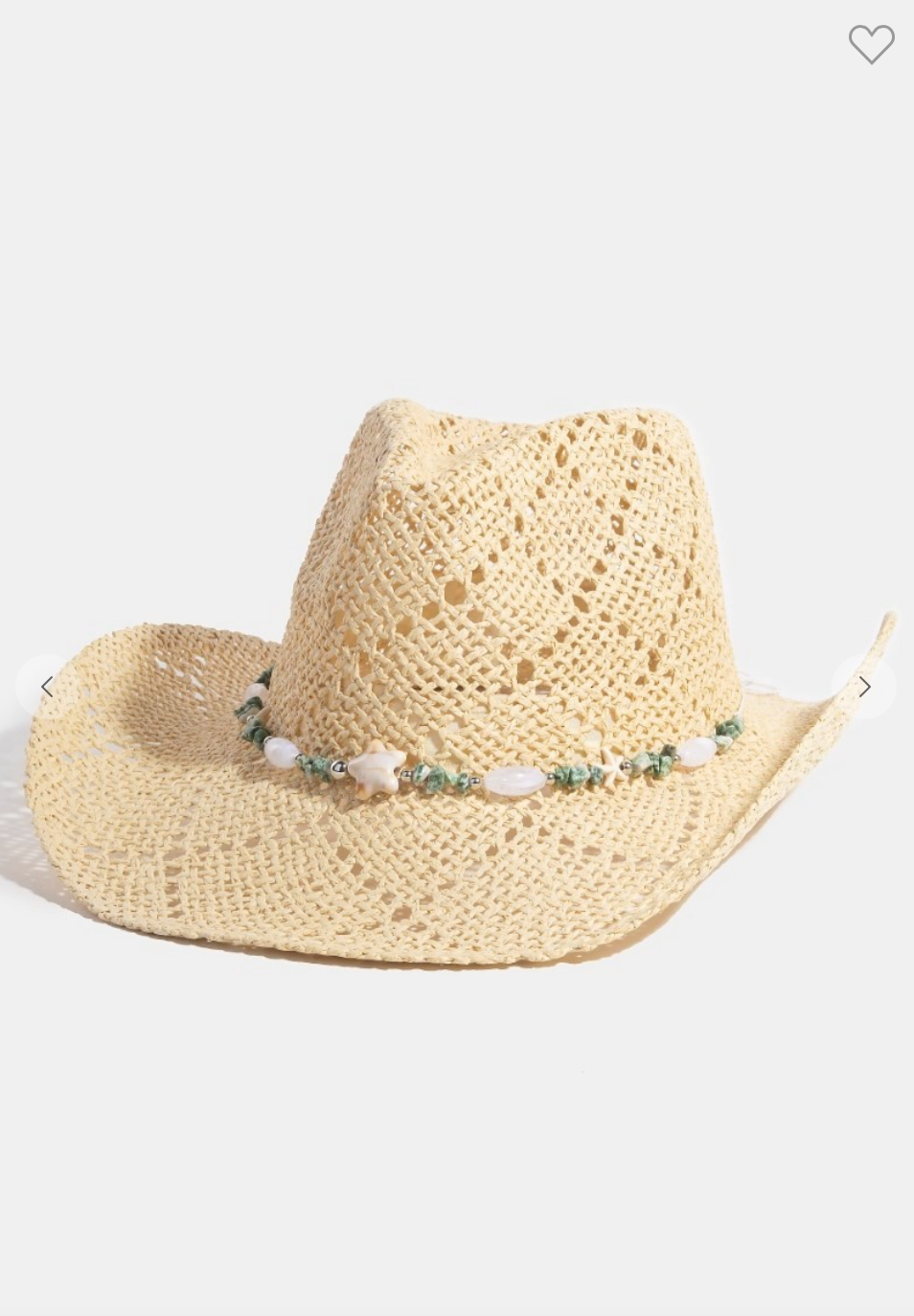 Ari Beaded Western Fedora Straw Hat