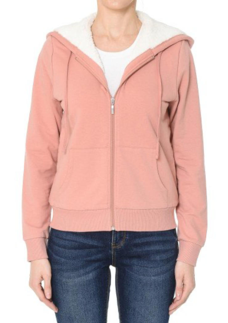 Sherpa lined Zip-up Hoodie