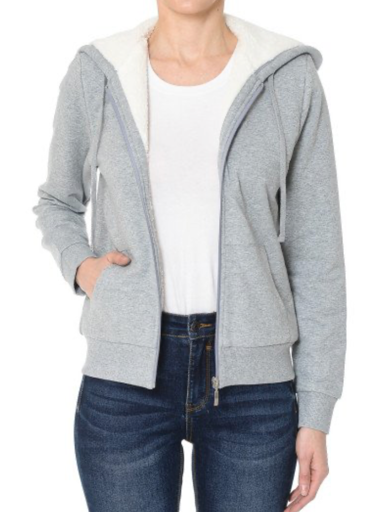 Sherpa lined Zip-up Hoodie