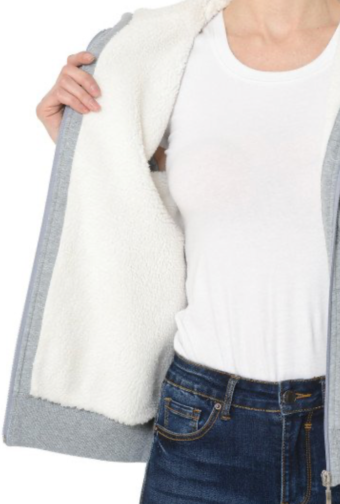 Sherpa lined Zip-up Hoodie