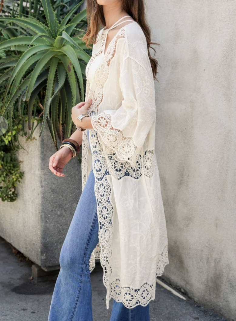 Breanna Embroidered Kimono