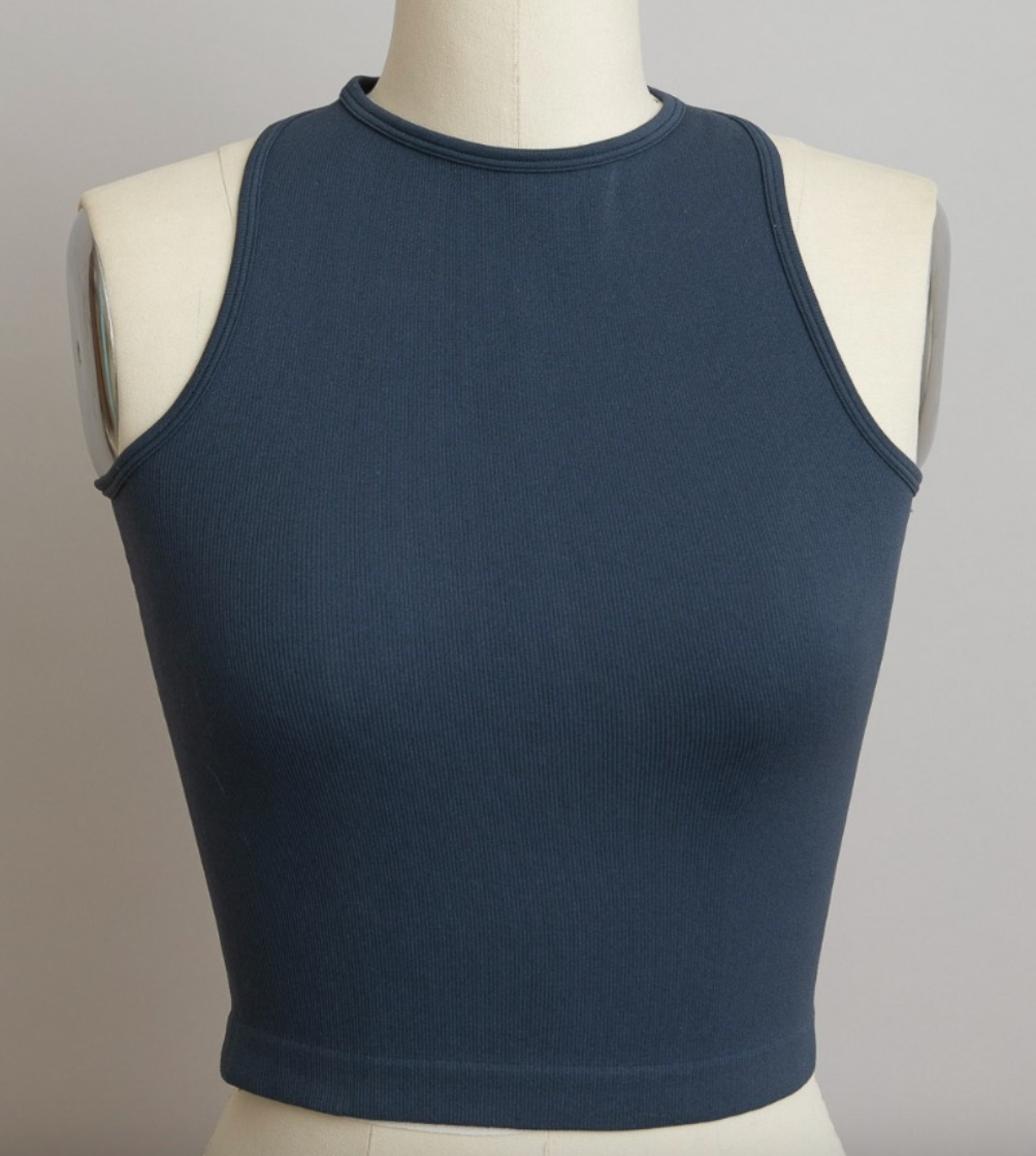 Elsa High Neck Racerback crop top