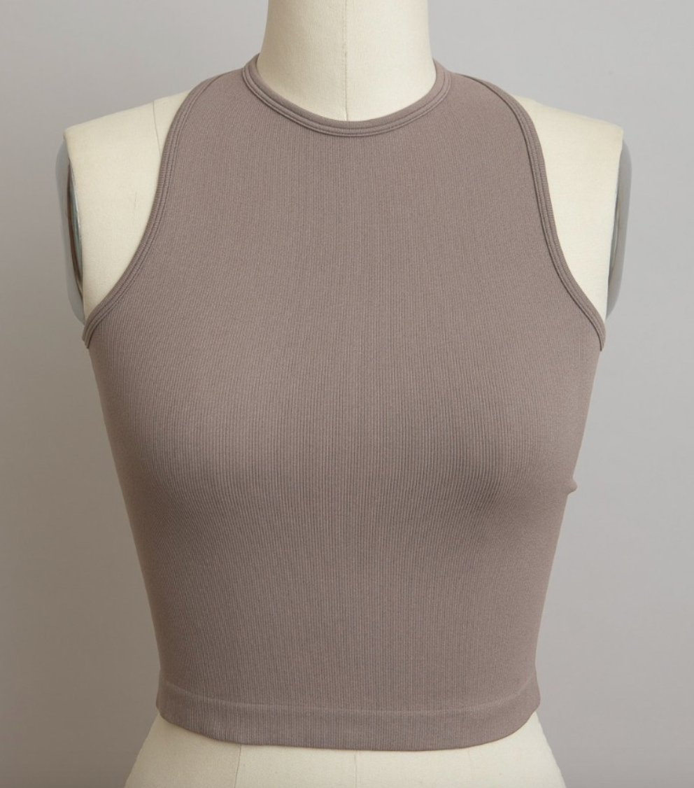 Elsa High Neck Racerback crop top