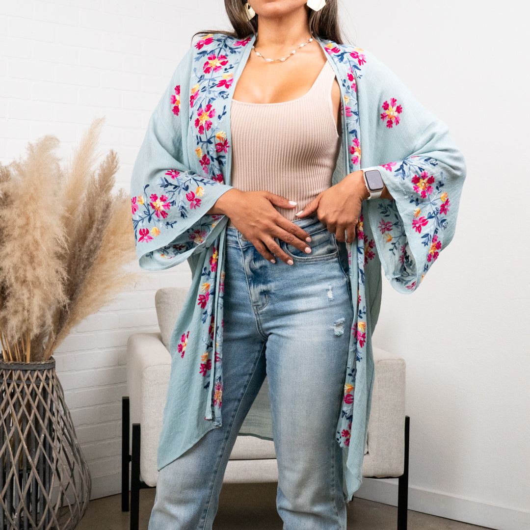 Elsa Flower Embroidered Cardigan