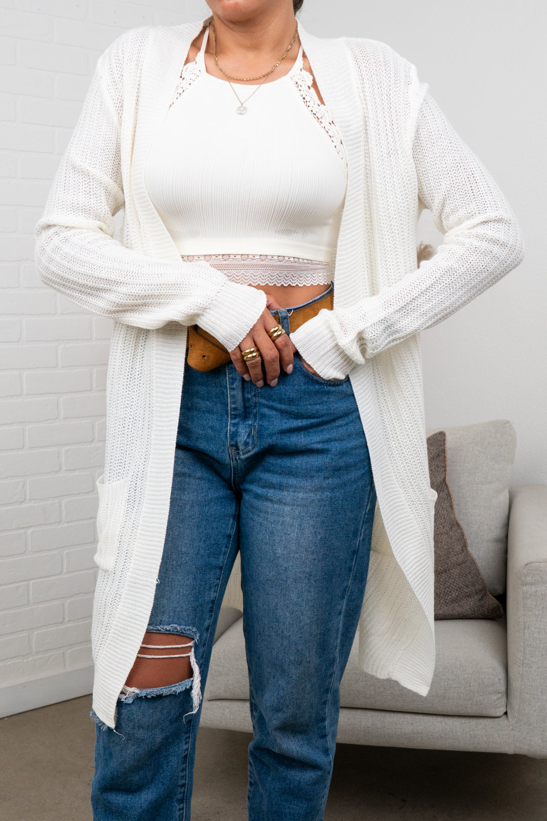 Breanna Waffle Knit Cardigan