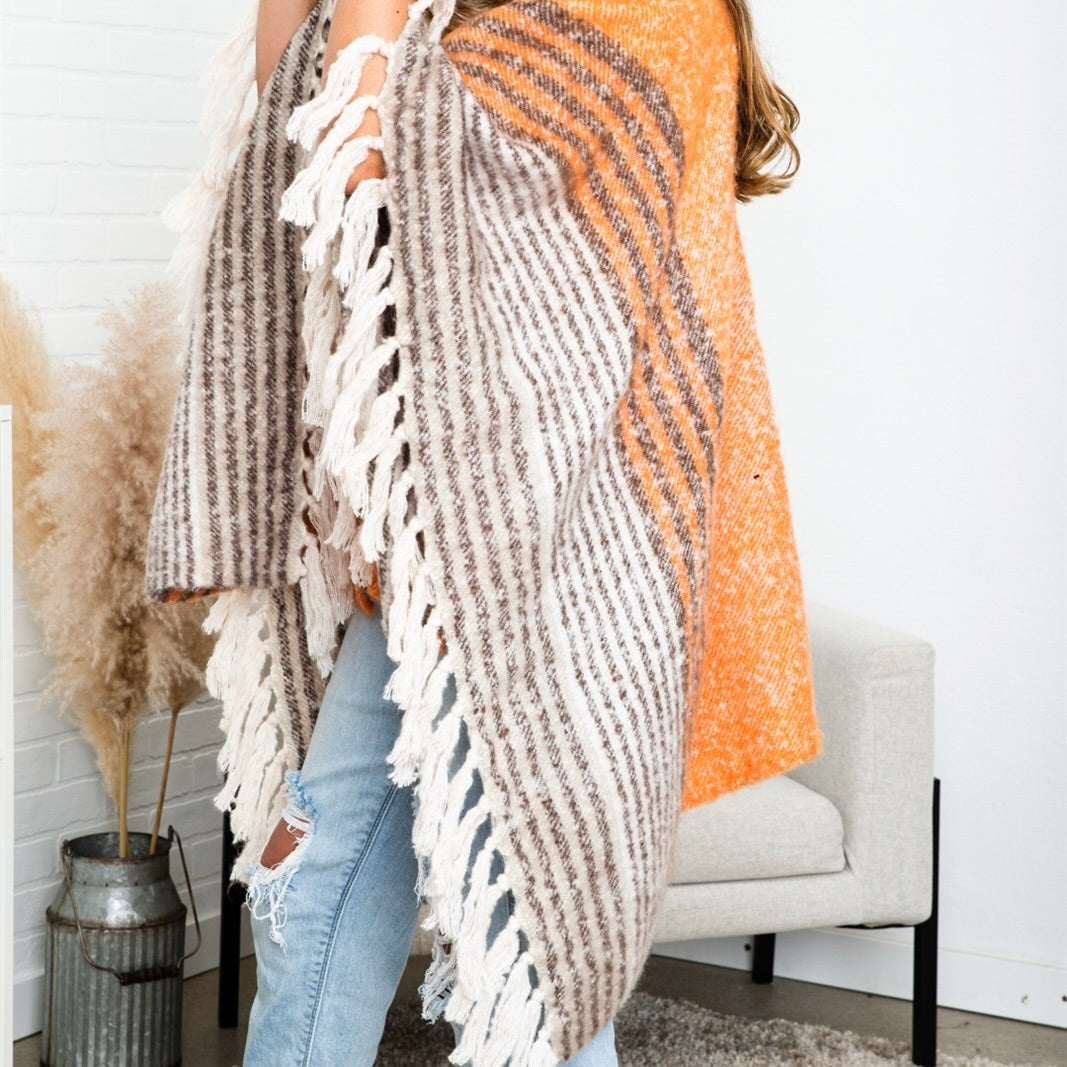 Oversized Boho Fringe Catalina Ruana