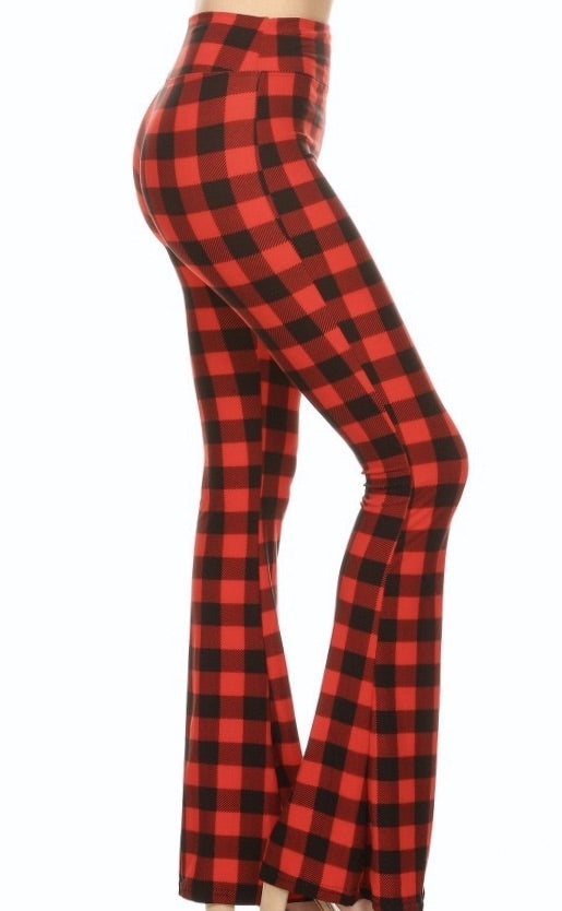 Joy buffalo plaid bell-bottom