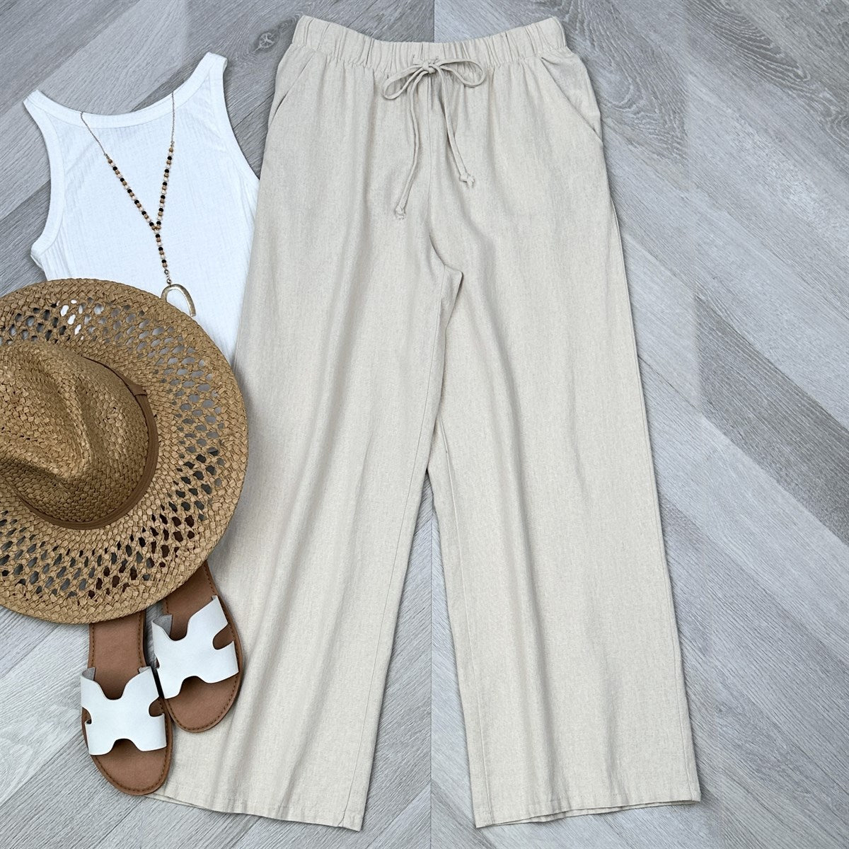 Linen crop pants