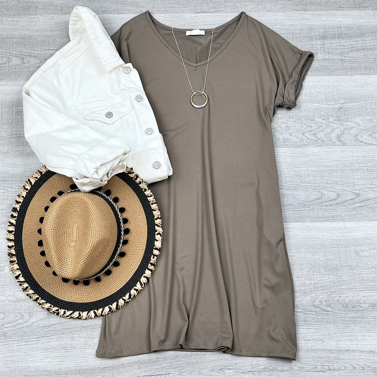 V-neck T-shirt pocket Dress