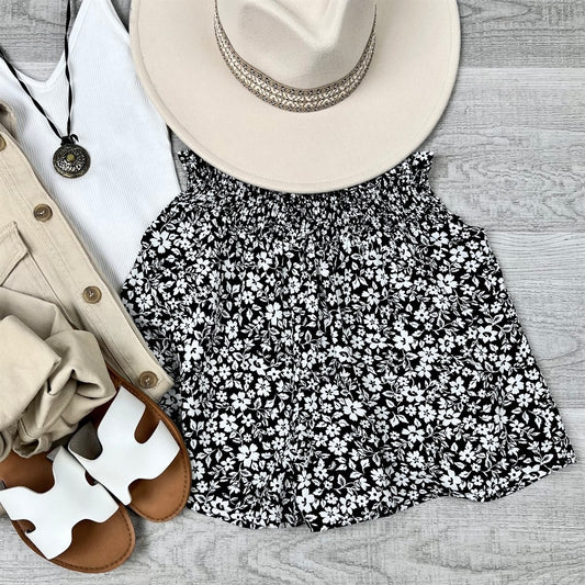Clara Elastic waistband floral shorts