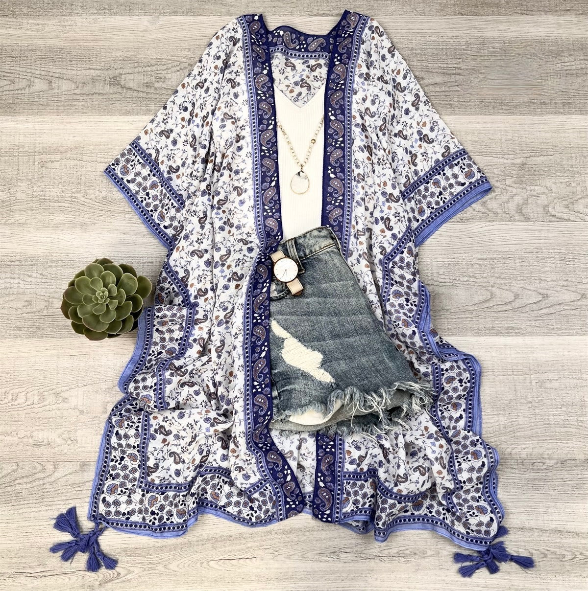 Paisley Print lightweight kimono