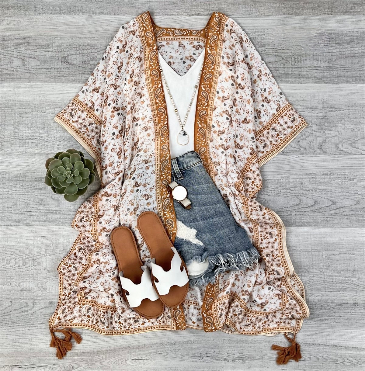 Paisley Print lightweight kimono