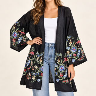 Long sleeve Embroidered Summer Cardigan