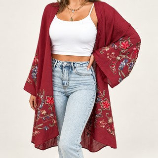 Long sleeve Embroidered Summer Cardigan