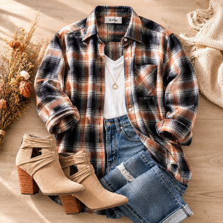Oversized Long Sleeve Button Up Plaid Fall Flannel