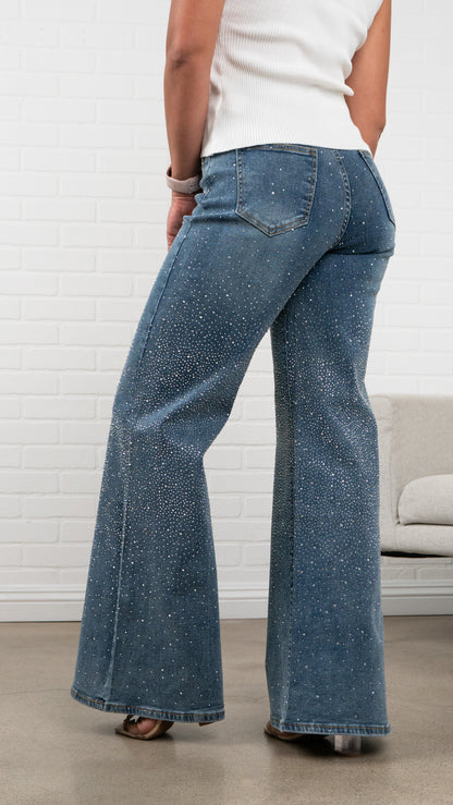 Crystal FLARE High-Waisted Sparkle Jeans Must Have 32" Inseam