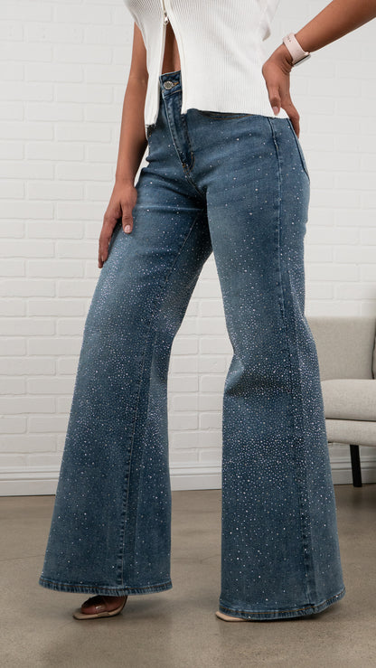 Crystal FLARE High-Waisted Sparkle Jeans Must Have 32" Inseam