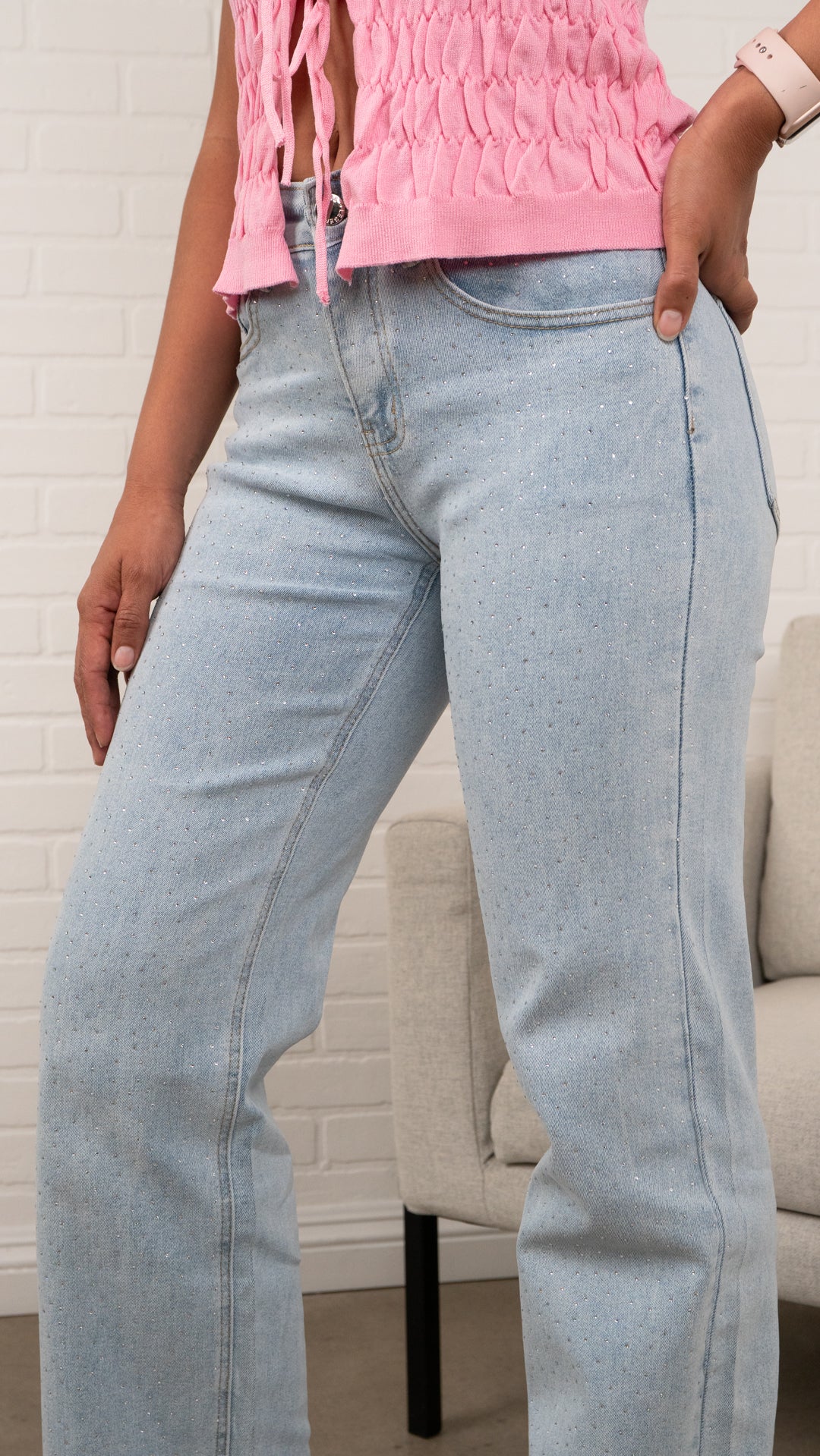 Clara High-Waisted Sparkle Jeans Must Have 30" Inseam
