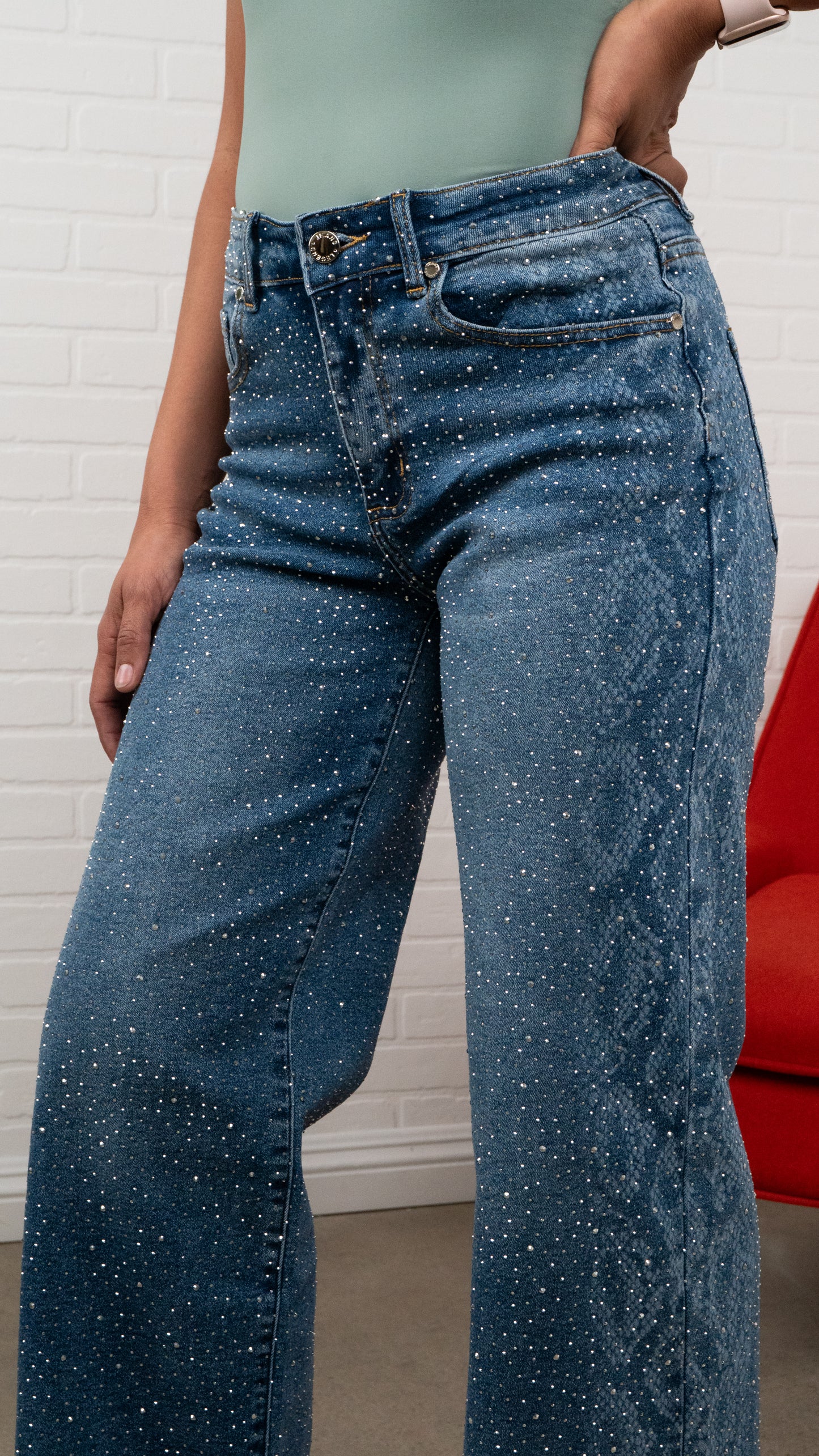 Viper Rhinestone Jeans 30" Inseam