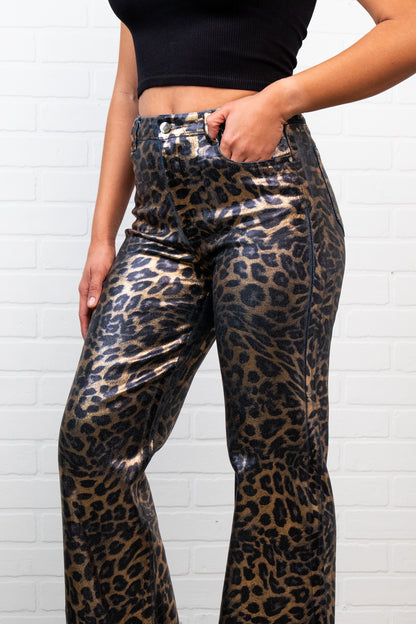 Kristina Leopard Print Jeans – High Waisted 70s Retro Straight Leg Denim