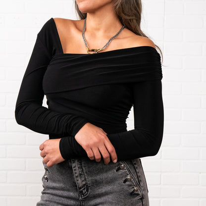 Lauren Long Sleeve Off-Shoulder Top – Casual Comfortable Fashion Shirt for Women