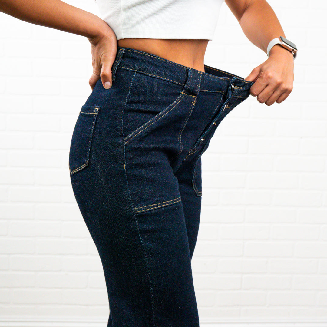 Jamelia Cuffed High Waisted Wide Bottom Jeans