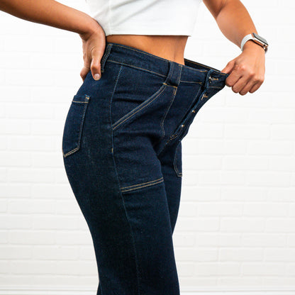 Jamelia Cuffed High Waisted Wide Bottom Jeans