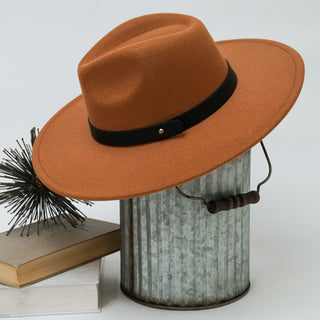 Classic Wide Brim Fedora Hat – Timeless Style with Solid Band Strap