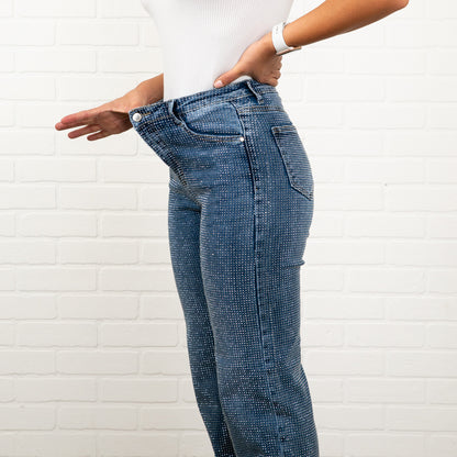 Angelina straight leg light wash high waisted denim