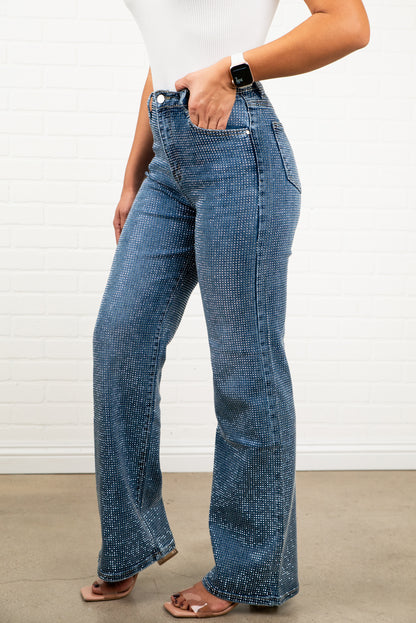 Angelina straight leg light wash high waisted denim
