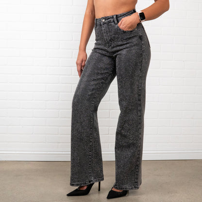 Angelina straight leg light wash high waisted denim