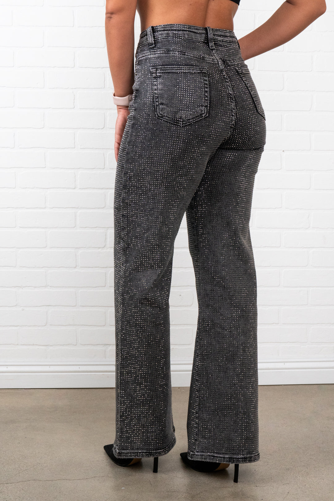 Angel straight leg light wash high waisted denim