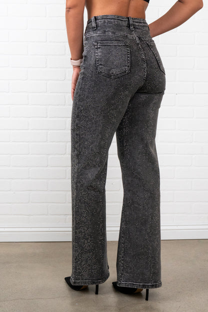Angelina straight leg light wash high waisted denim
