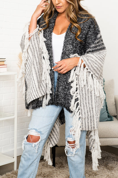Oversized Boho Fringe Catalina Ruana