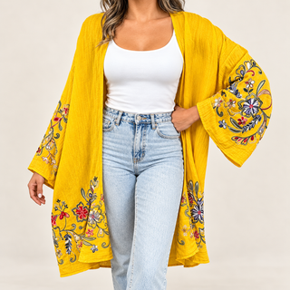 Long sleeve Embroidered Summer Cardigan