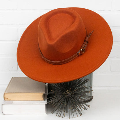Jessie Flat Brim Buckle Hat