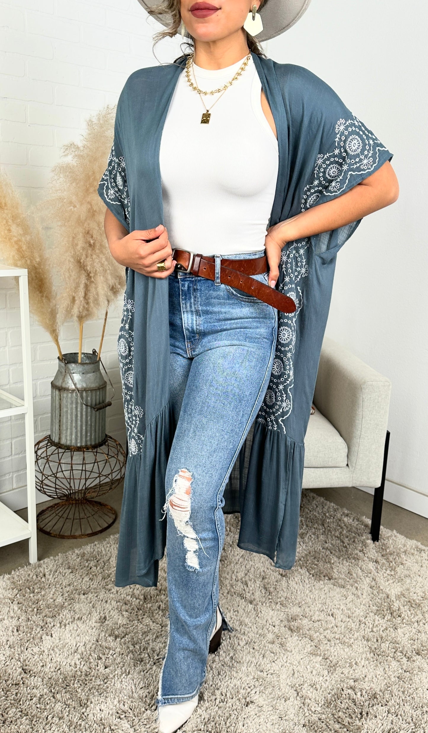 Eliana Embroidered Cardigan kimono