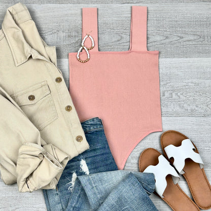 Wide Strap Bodysuit | White