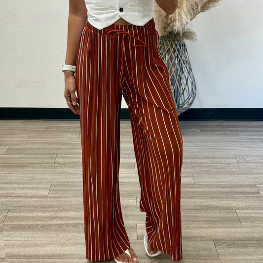 Elaine Palazzo Striped Pants