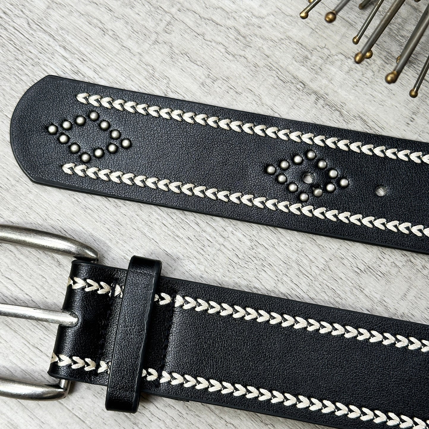 Anne Studded Faux Leather Belt