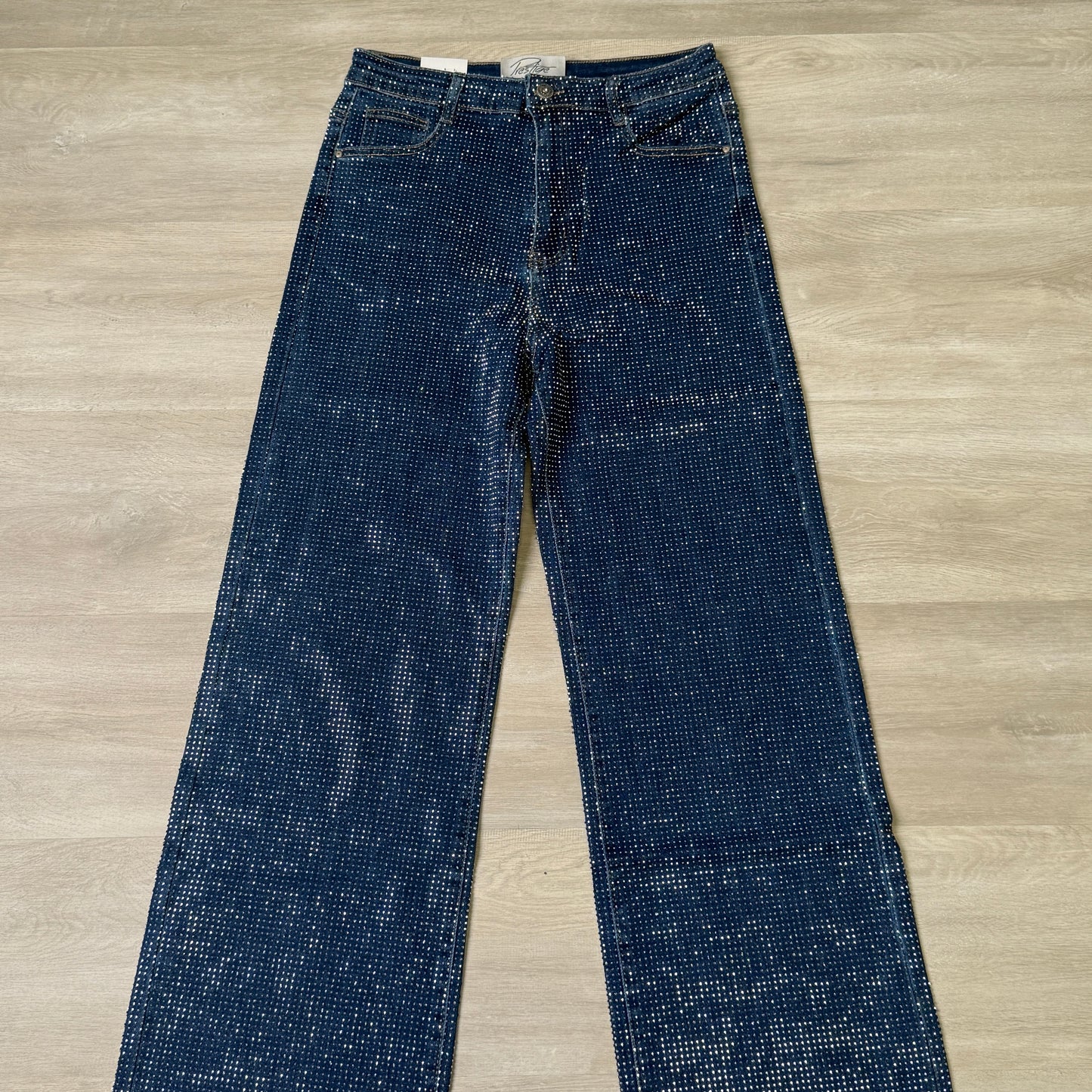 Angel straight leg light wash high waisted denim