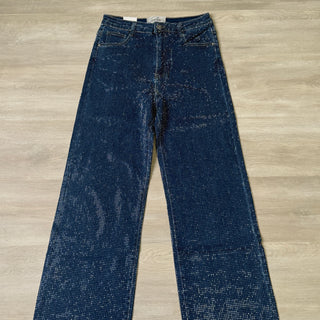 Angel straight leg light wash high waisted denim