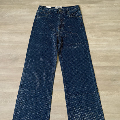 Angel straight leg light wash high waisted denim