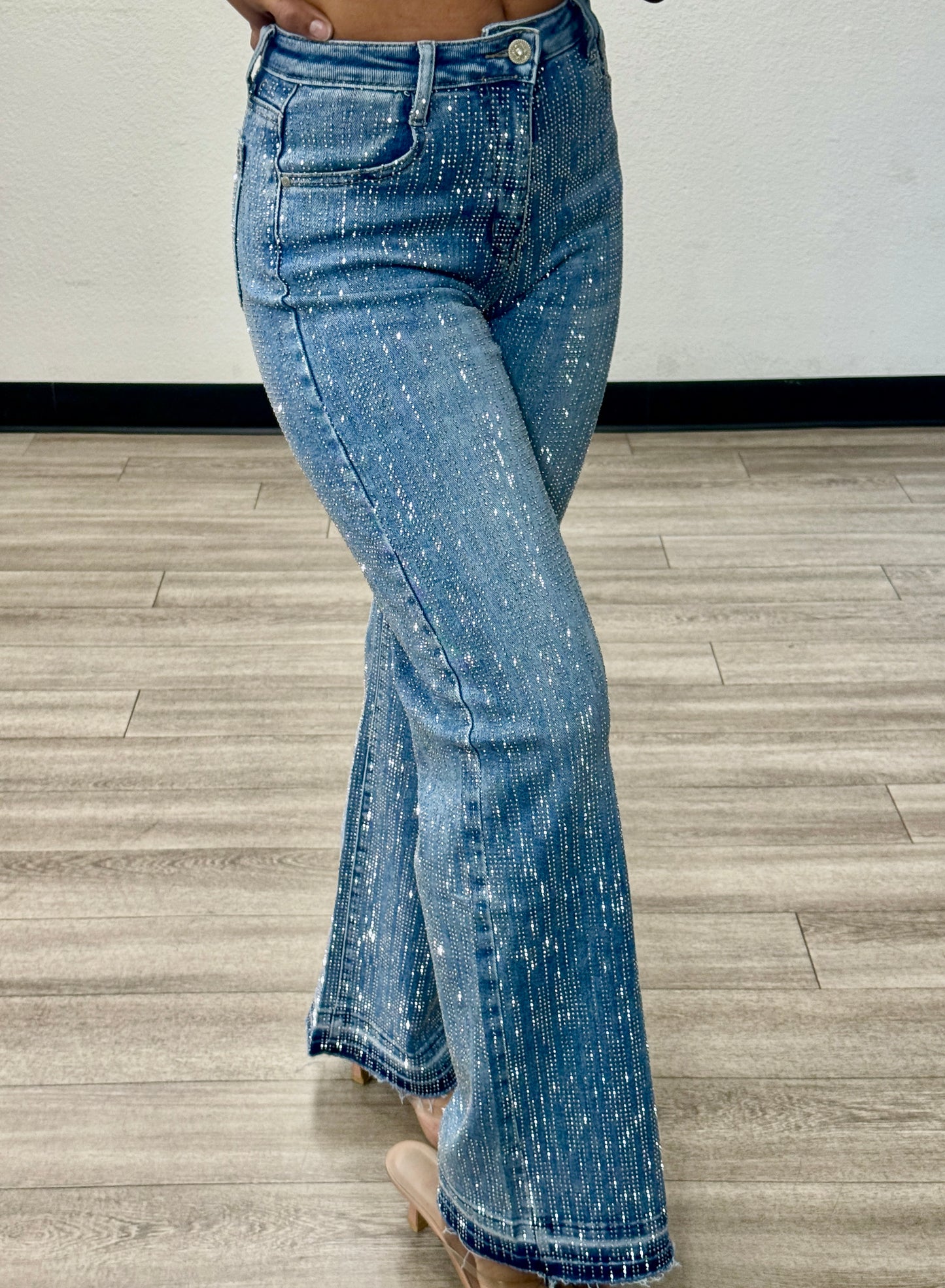Anna straight leg light wash high waisted denim