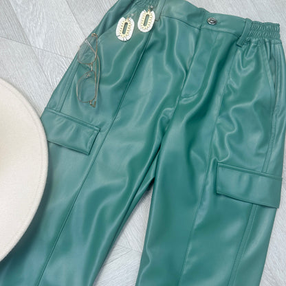Cargo Faux Leather Joggers
